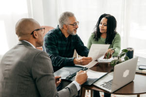 Financial professional discussing MVA with clients